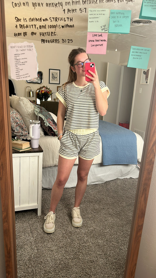 Striped Shorts Set