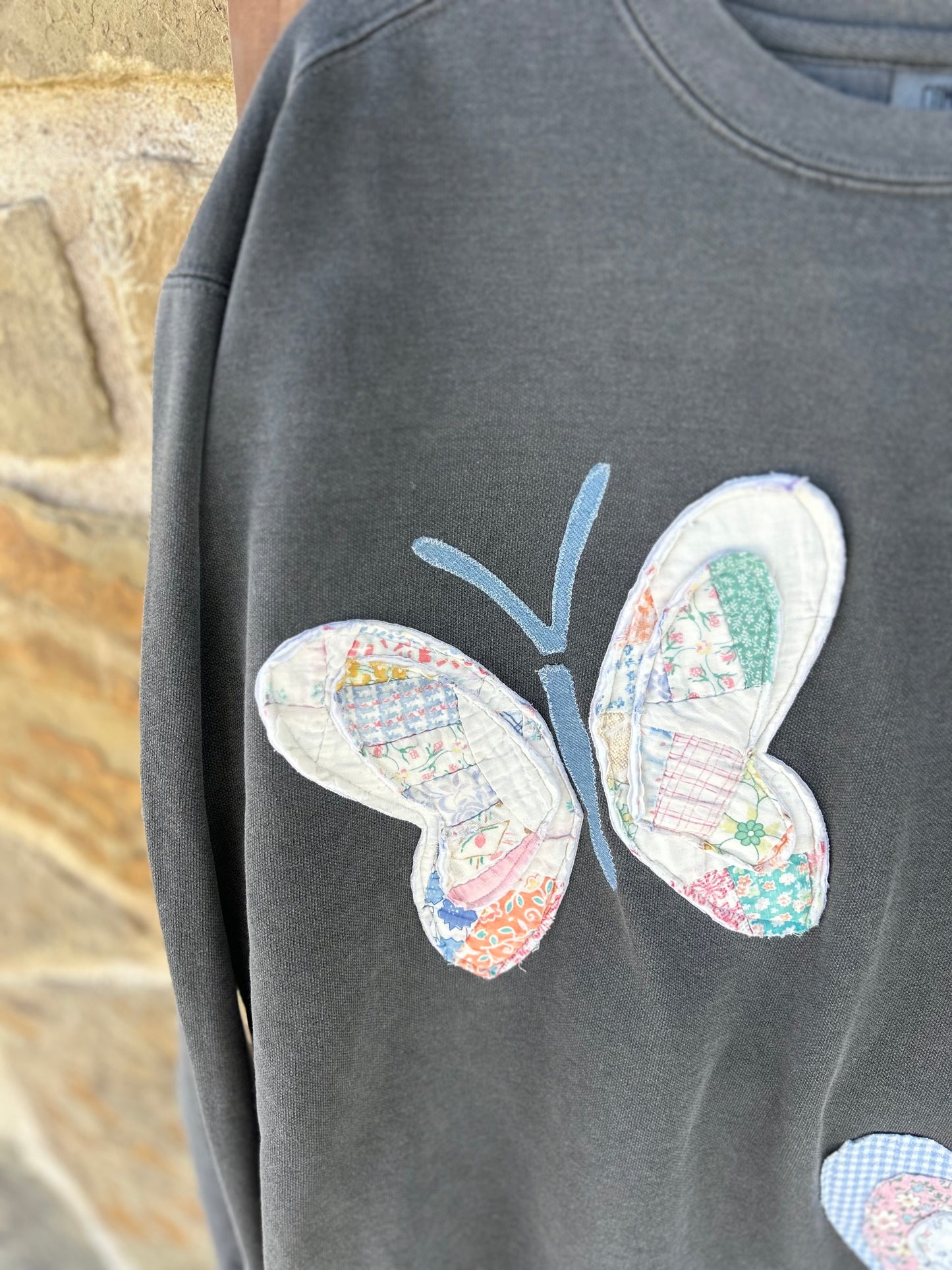 Heart and Butterfly Patch Sweater