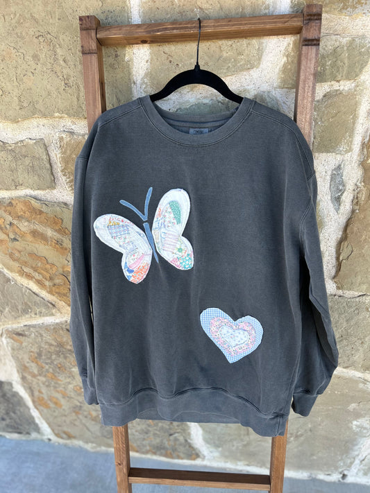 Heart and Butterfly Patch Sweater