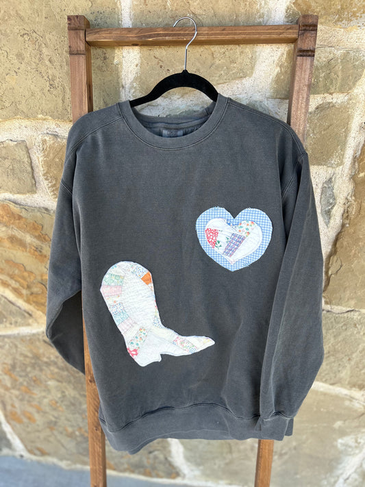 Heart and Boot Patch Sweater