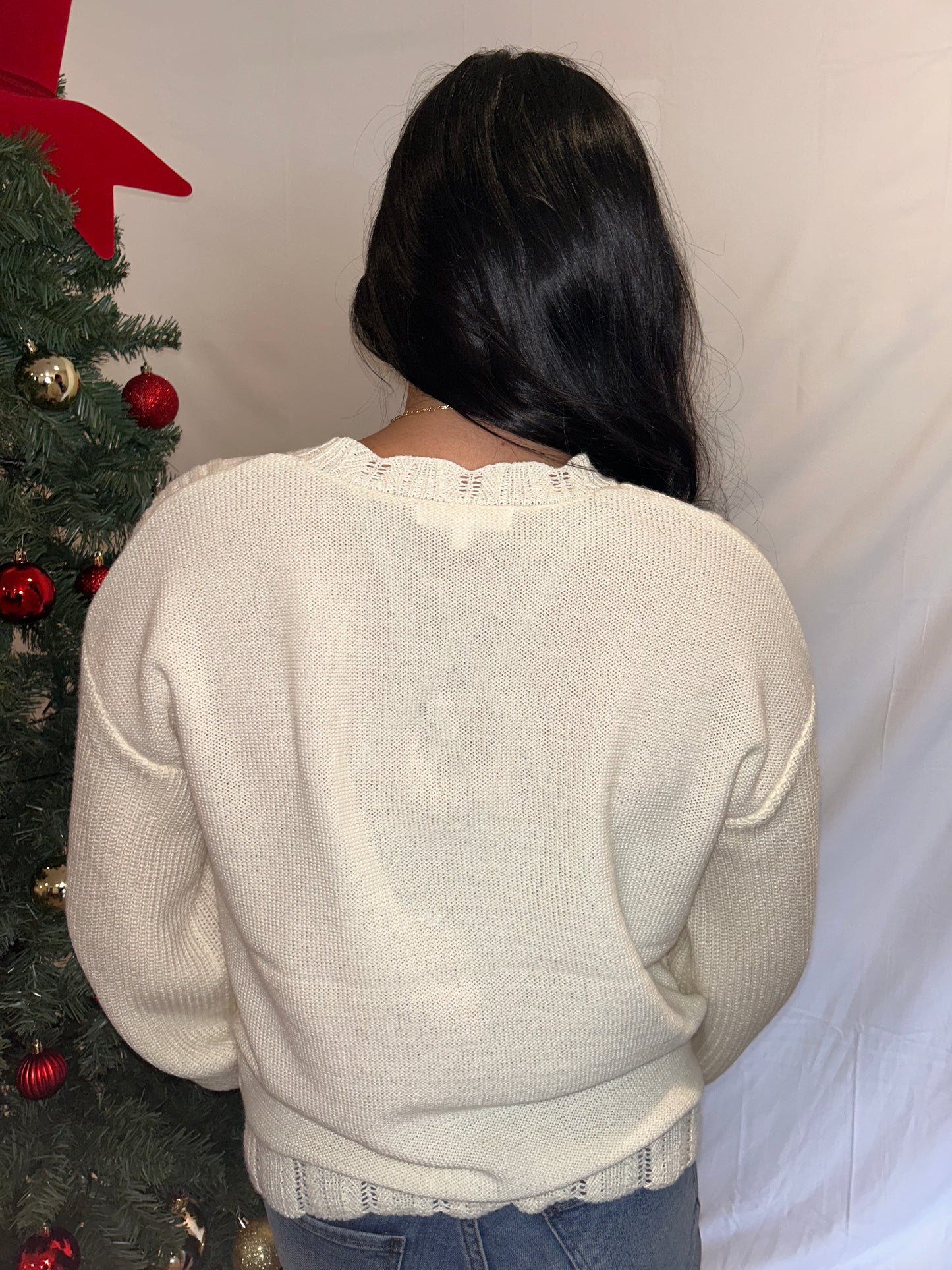 Cream Detail Sweater